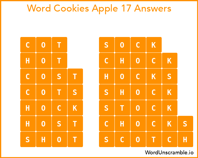 Word Cookies Apple 17 Answers