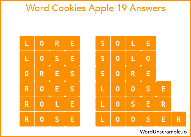 Word Cookies Apple 19 Answers