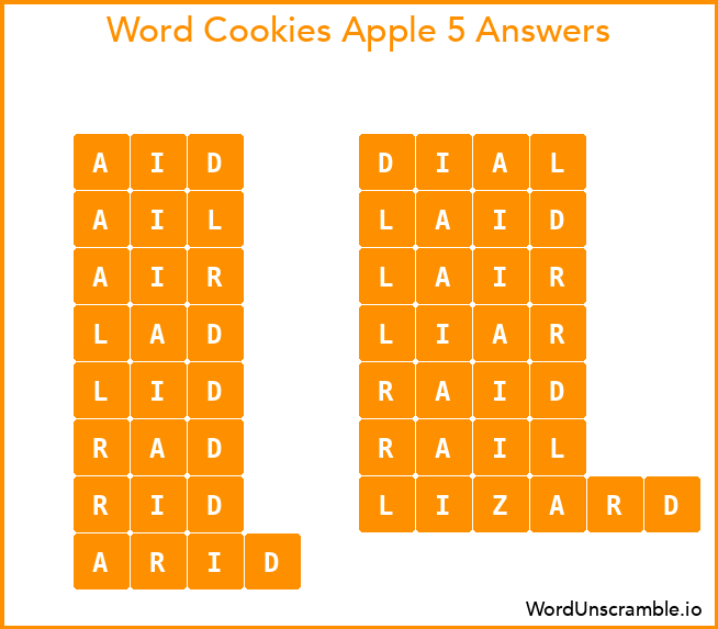 Word Cookies Apple 5 Answers
