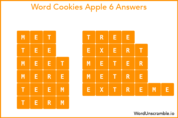 Word Cookies Apple 6 Answers