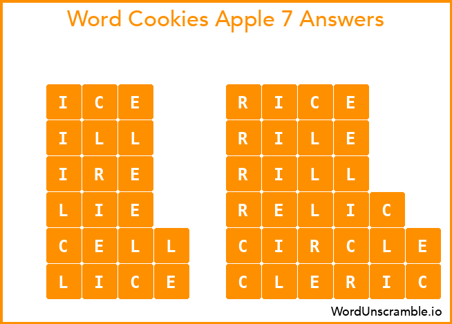 Word Cookies Apple 7 Answers
