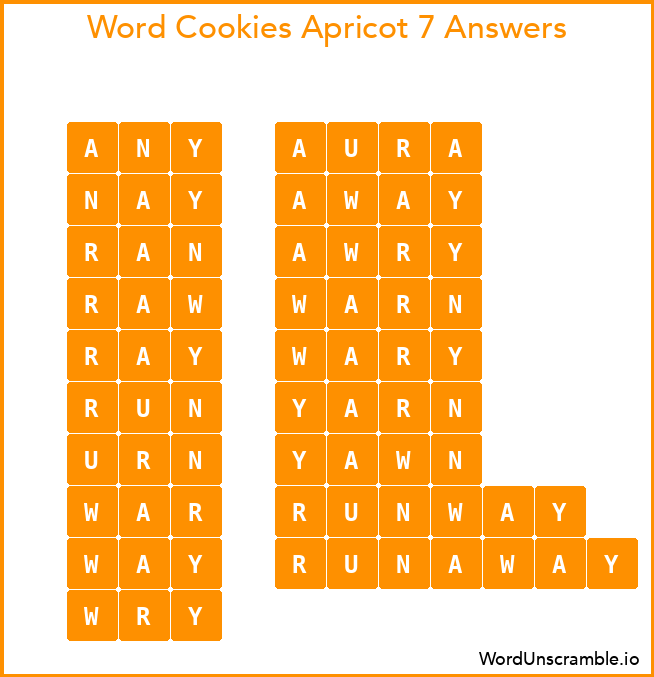 Word Cookies Apricot 7 Answers