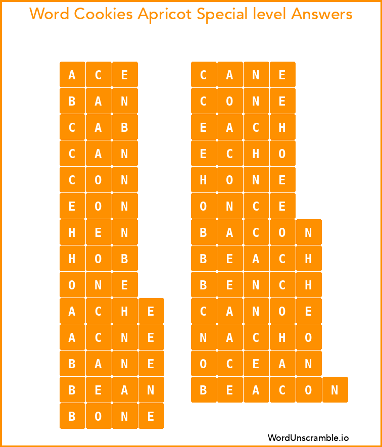 Word Cookies Apricot Special level Answers