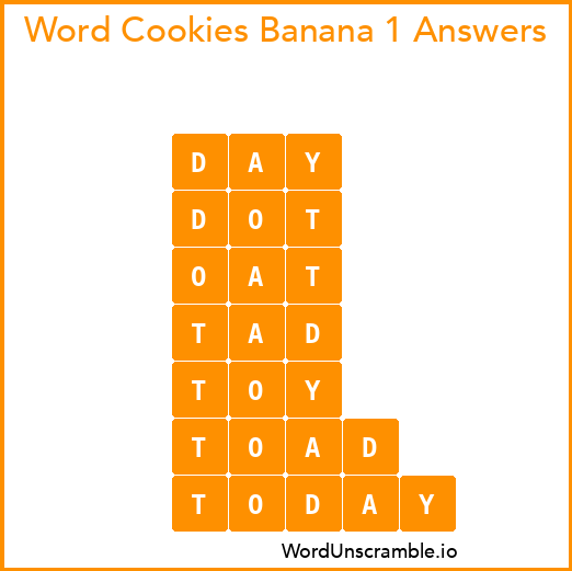 Word Cookies Banana 1 Answers