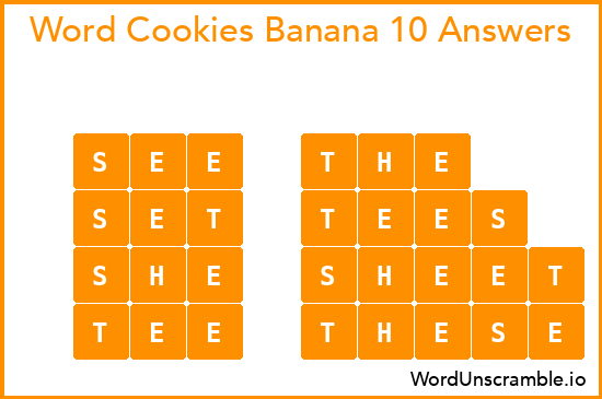 Word Cookies Banana 10 Answers