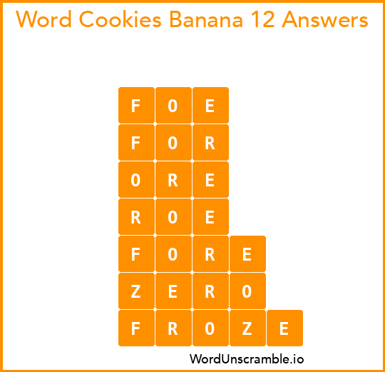 Word Cookies Banana 12 Answers