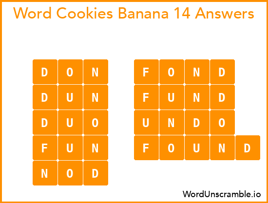Word Cookies Banana 14 Answers