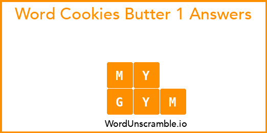 Word Cookies Butter 1 Answers