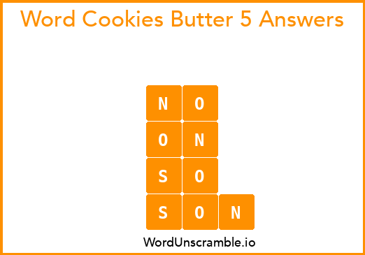 Word Cookies Butter 5 Answers