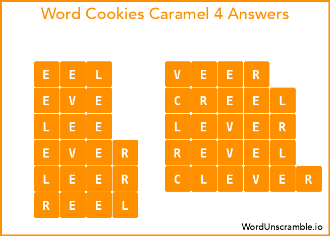 Word Cookies Caramel 4 Answers