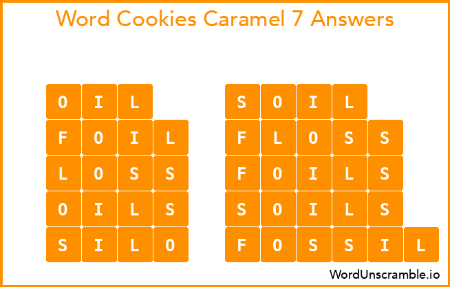 Word Cookies Caramel 7 Answers