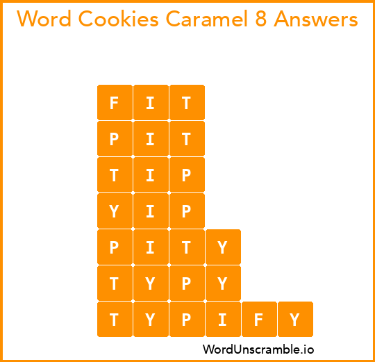 Word Cookies Caramel 8 Answers