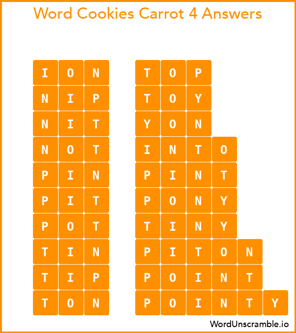 Word Cookies Carrot 4 Answers
