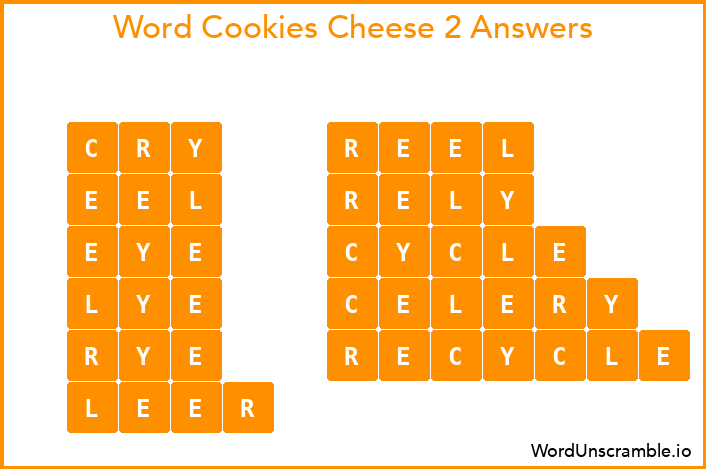 Word Cookies Cheese 2 Answers