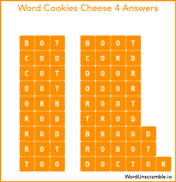 Word Cookies Cheese 4 Answers