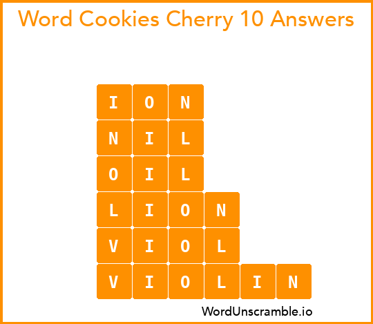 Word Cookies Cherry 10 Answers