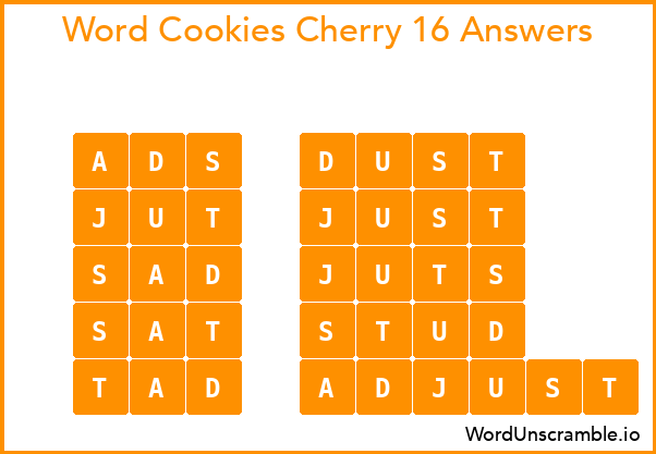 Word Cookies Cherry 16 Answers
