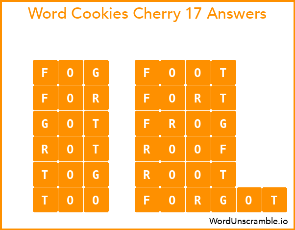 Word Cookies Cherry 17 Answers
