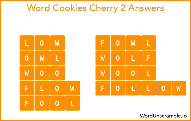 Word Cookies Cherry 2 Answers