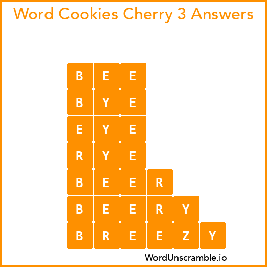 Word Cookies Cherry 3 Answers
