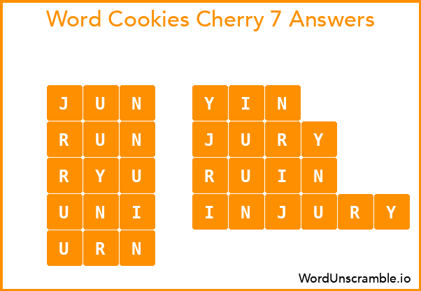 Word Cookies Cherry 7 Answers