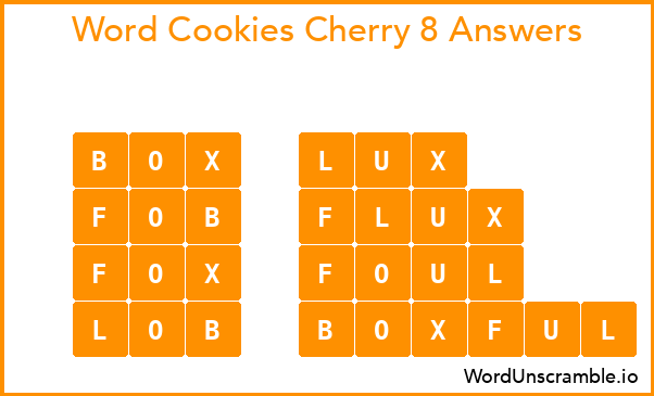 Word Cookies Cherry 8 Answers