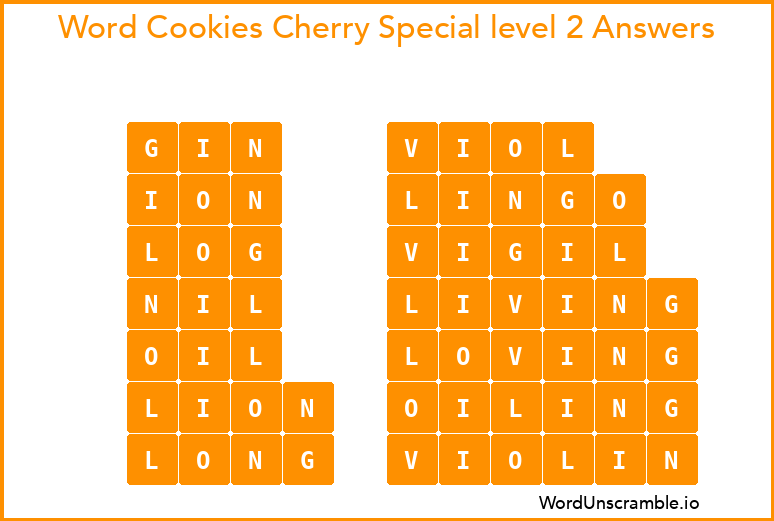 Word Cookies Cherry Special level 2 Answers