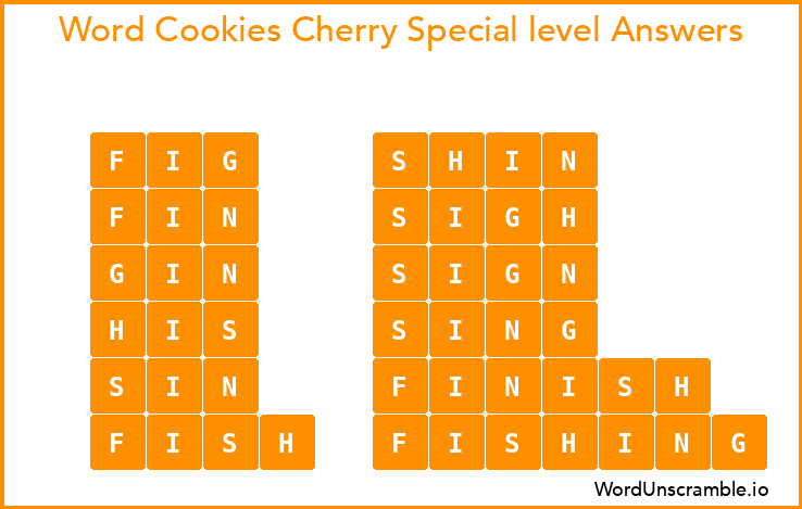 Word Cookies Cherry Special level Answers