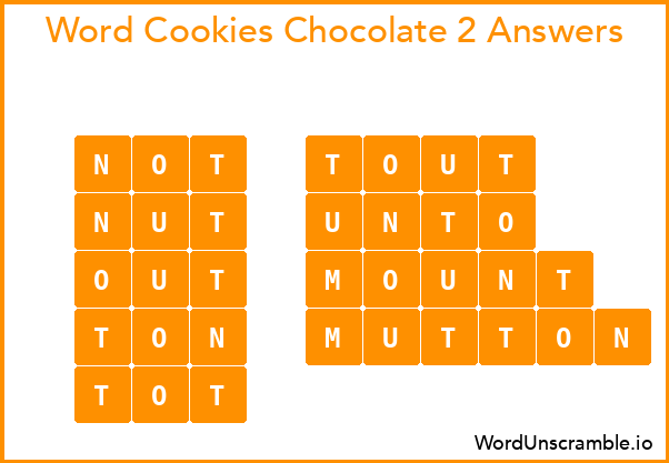 Word Cookies Chocolate 2 Answers