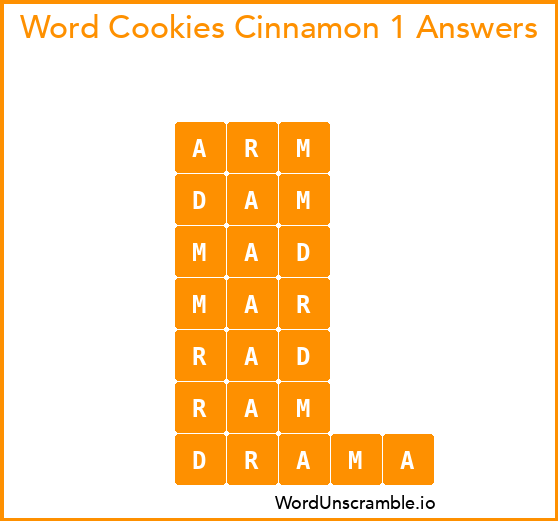 Word Cookies Cinnamon 1 Answers