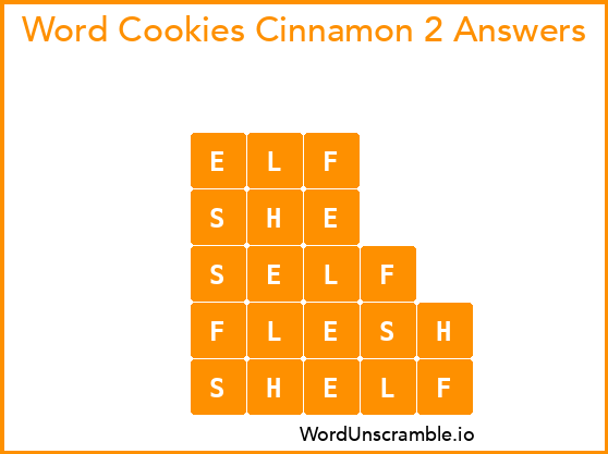 Word Cookies Cinnamon 2 Answers