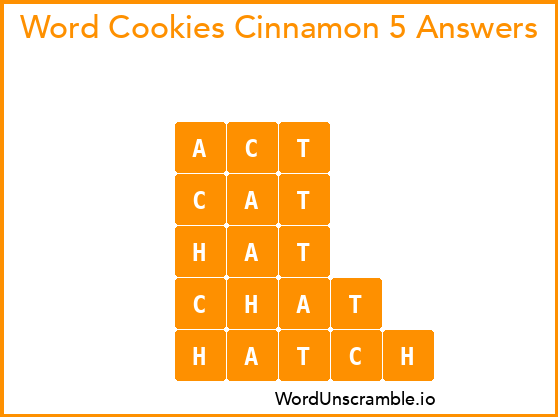 Word Cookies Cinnamon 5 Answers