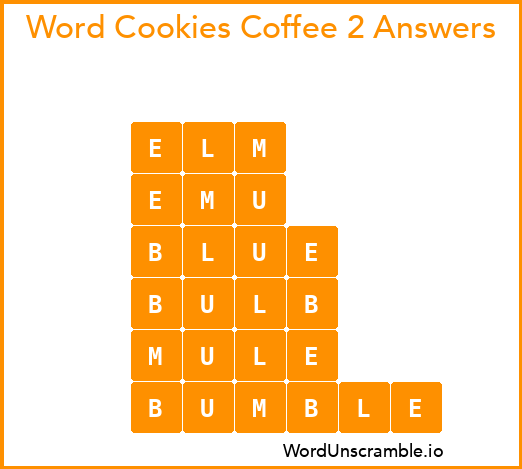 Word Cookies Coffee 2 Answers