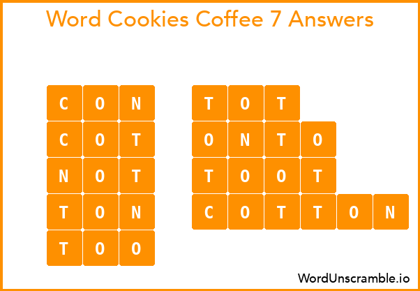 Word Cookies Coffee 7 Answers