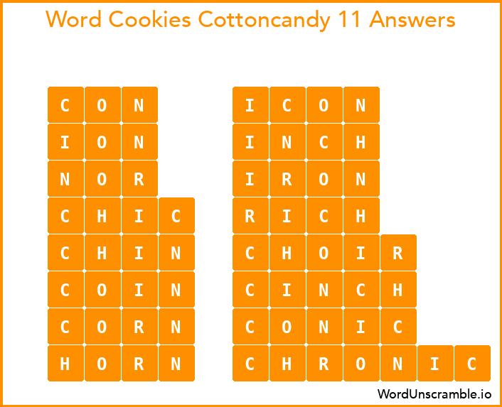 Word Cookies Cottoncandy 11 Answers