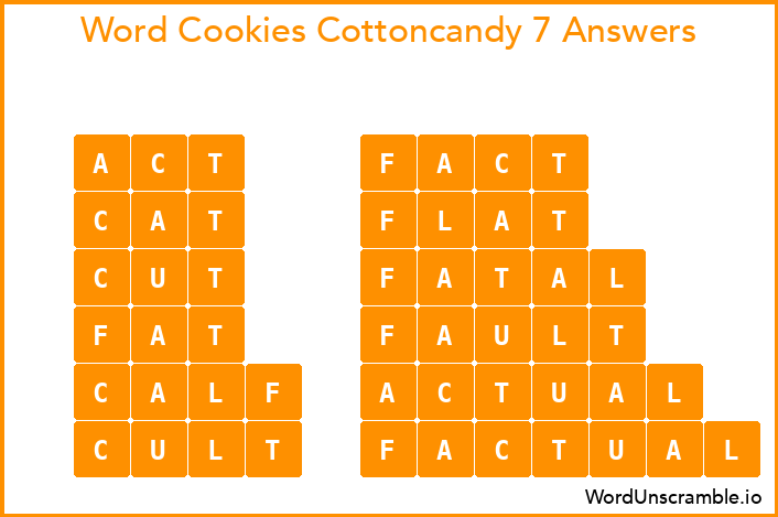 Word Cookies Cottoncandy 7 Answers