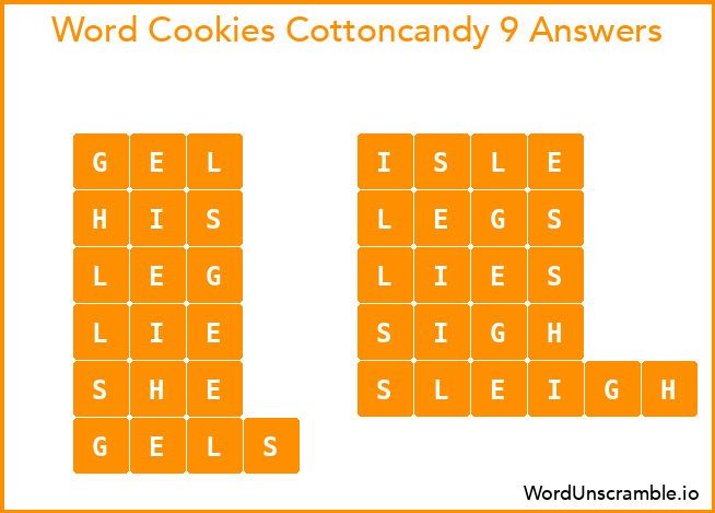 Word Cookies Cottoncandy 9 Answers