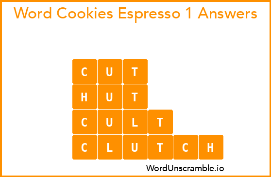 Word Cookies Espresso 1 Answers