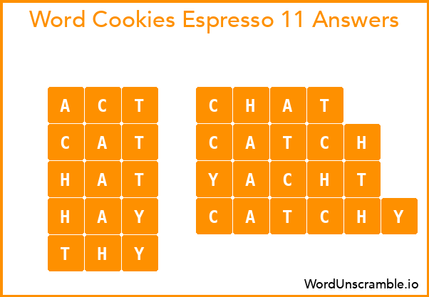 Word Cookies Espresso 11 Answers