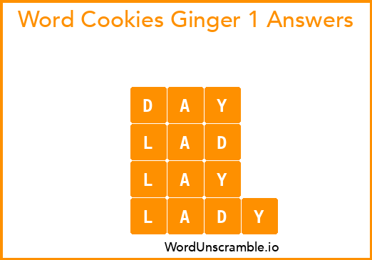Word Cookies Ginger 1 Answers