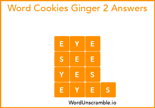 Word Cookies Ginger 2 Answers