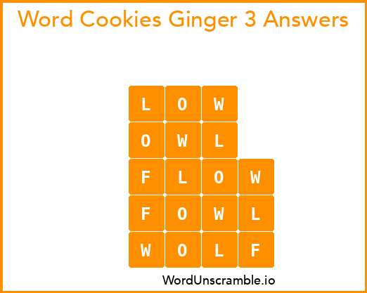 Word Cookies Ginger 3 Answers
