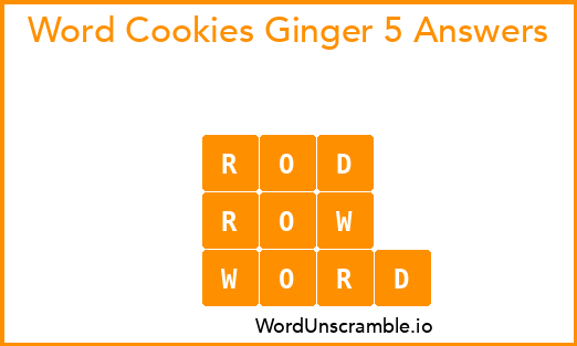Word Cookies Ginger 5 Answers