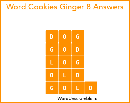 Word Cookies Ginger 8 Answers