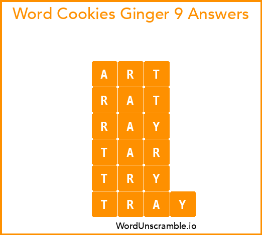 Word Cookies Ginger 9 Answers