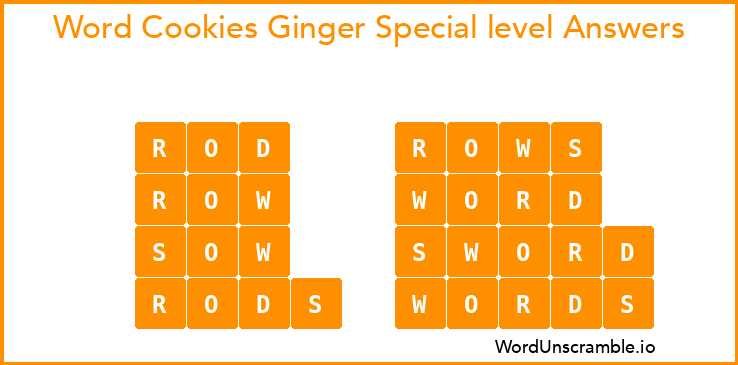 Word Cookies Ginger Special level Answers