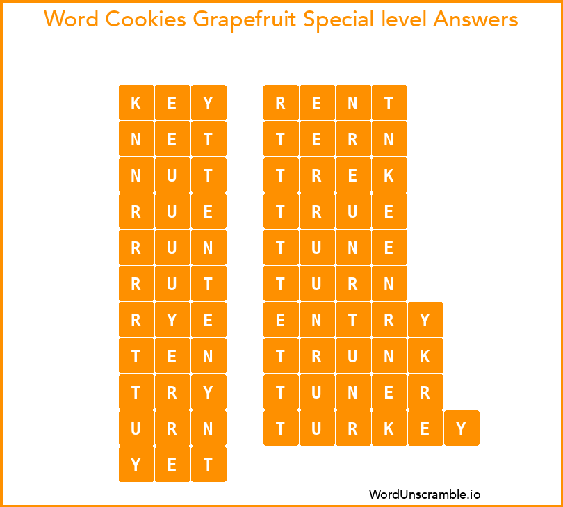 Word Cookies Grapefruit Special level Answers