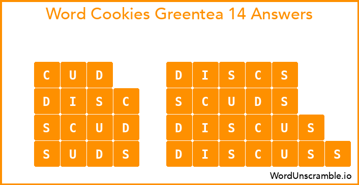 Word Cookies Greentea 14 Answers