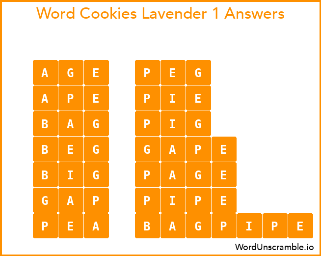 Word Cookies Lavender 1 Answers