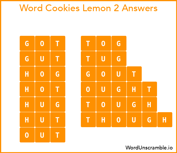 Word Cookies Lemon 2 Answers